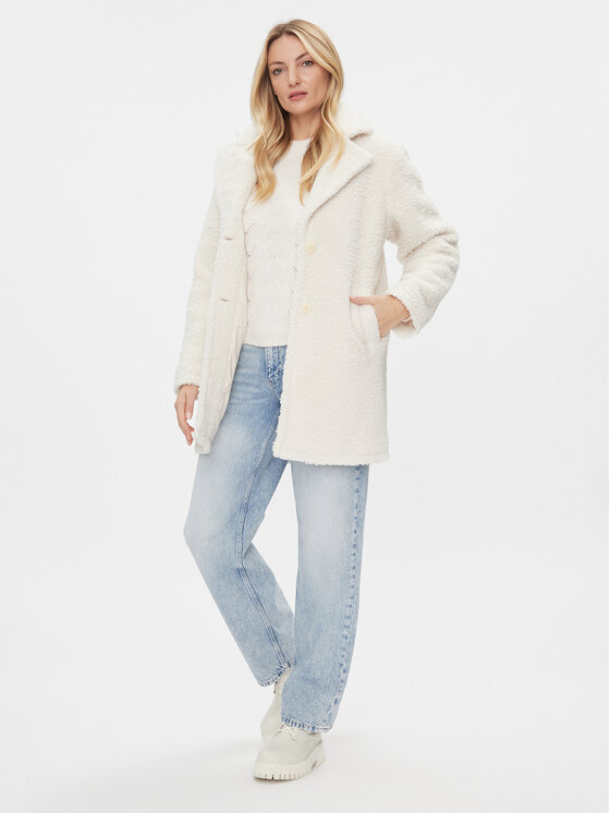 Vila Vila Cappotto in shearling Lilla 14095452 Écru Regular Fit
