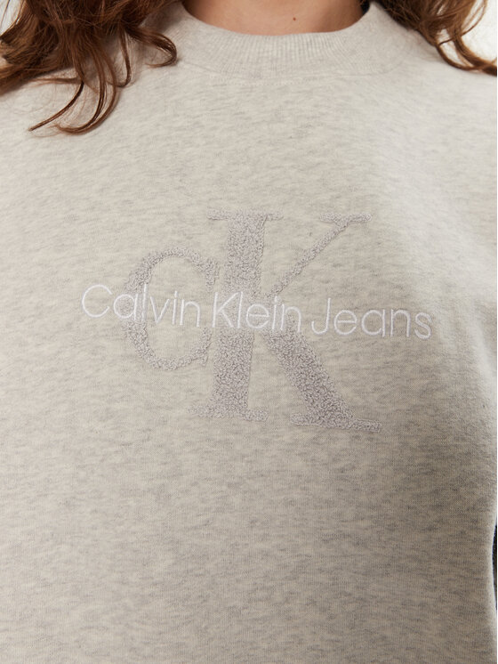 Calvin Klein Jeans Calvin Klein Jeans Bluza Chenille J20J224652 Szary Regular Fit