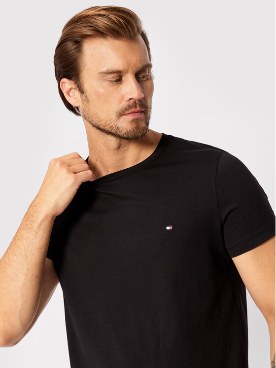 Tommy Hilfiger Tommy Hilfiger Tricou Core Stretch MW0MW27539 Negru Slim Fit