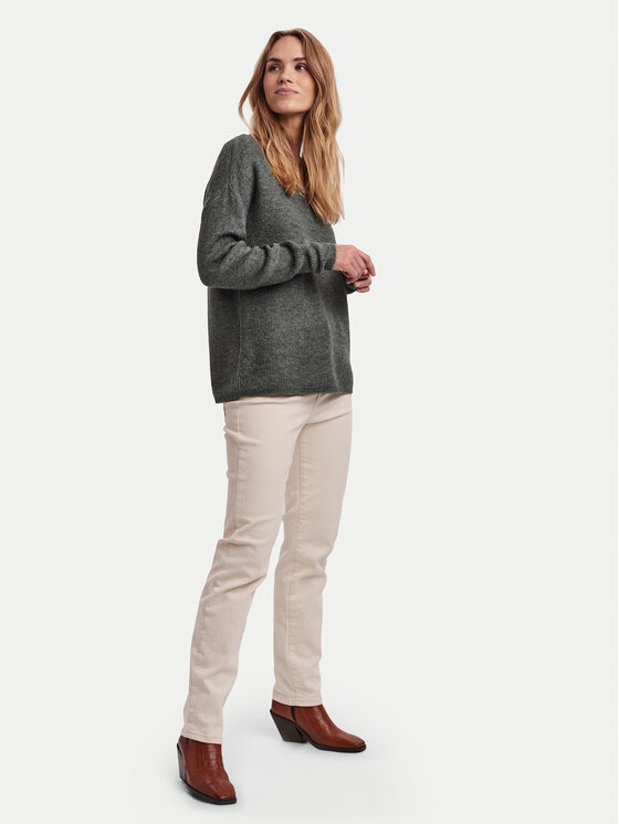 Vero Moda Vero Moda Džemper Crewlefile 10233357 Zelena Loose Fit
