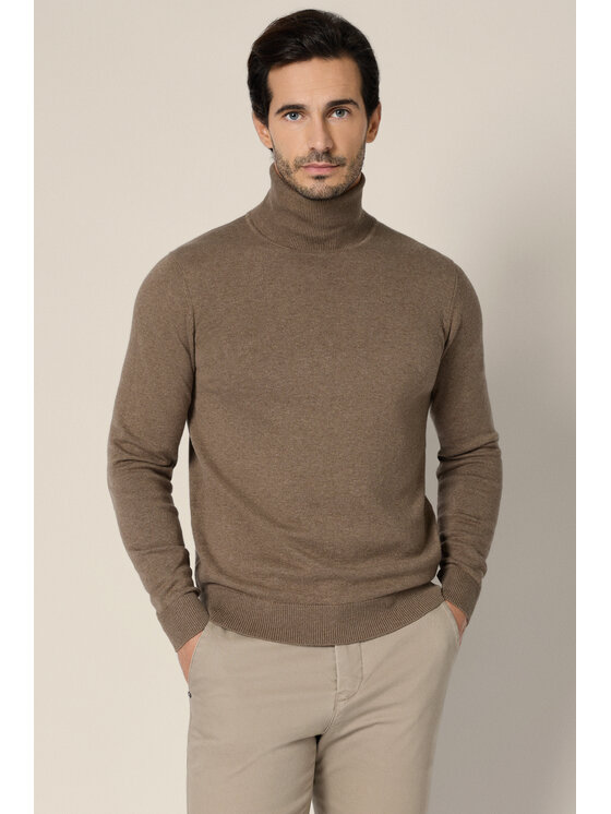 Lancerto Lancerto Sweter Sindre SW073225000132 Beżowy Regular Fit