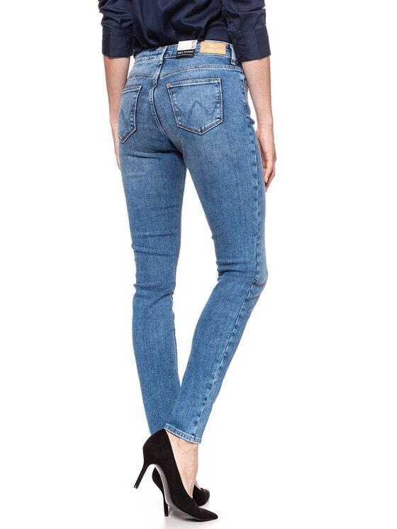 Wrangler Wrangler Jeansy SKINNY Niebieski Skinny Fit