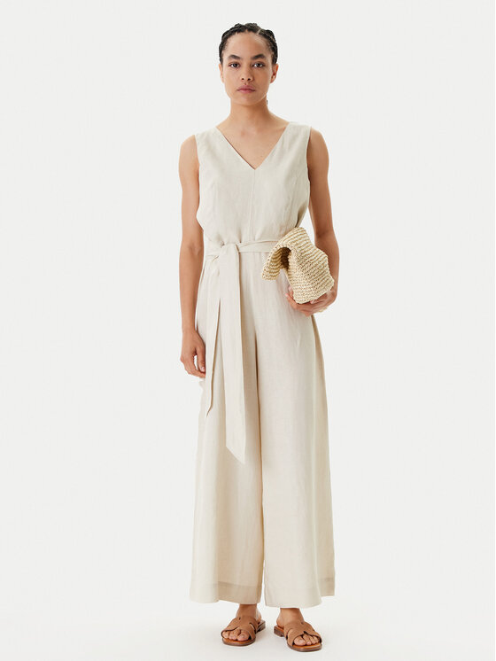 United Colors Of Benetton United Colors Of Benetton Kombinezon 4AGHDT00E Beżowy Wide Leg