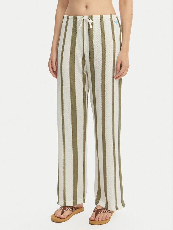 Roxy Roxy Pantaloni di tessuto Nalu Sunset ERJX603504 Bianco Regular Fit