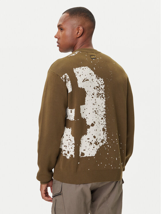 G-Star Raw G-Star Raw Džemperis Sprayed 89 D27772-D488 Zaļš Relaxed Fit