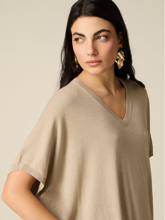 Oltre Oltre Sweter M287E002316N002 Kremowy Regular Fit