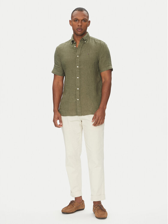Tommy Hilfiger Tommy Hilfiger Cămașă MW0MW35207 Verde Regular Fit