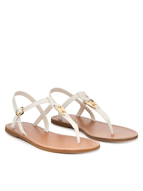 Tommy Hilfiger Tommy Hilfiger Sandále Leather Thong Sandal FW0FW09127 Biela