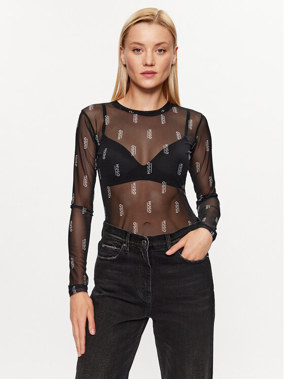 HUGO Hugo Bluza Diralina_5 50495162 Črna Slim Fit