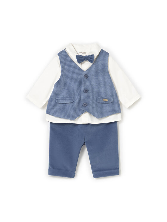 Mayoral Mayoral Completo camicia e pantaloni di tessuto 2581 Blu Regular Fit