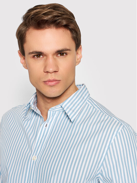 United Colors Of Benetton United Colors Of Benetton Marškiniai 5WHT5QKN8 Mėlyna Slim Fit