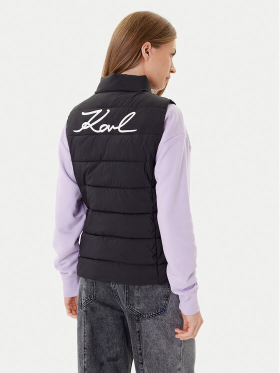 KARL LAGERFELD KARL LAGERFELD Sportovní vesta A1W15048 Černá Regular Fit