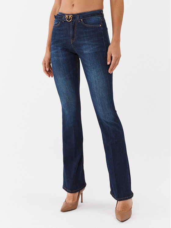 PINKO Pinko Jeansy Lavaggio 100166 A143 Tmavomodrá Flare Fit
