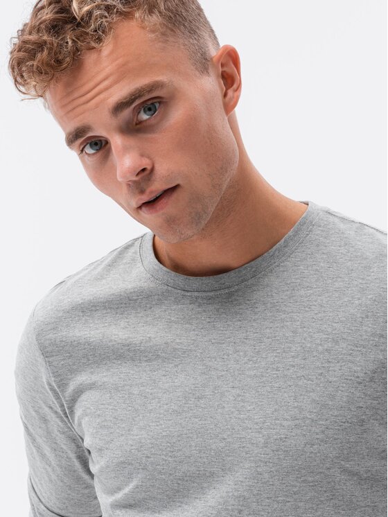 Ombre Ombre S dlouhým rukávem OM-LSBL-0106 Šedá Regular Fit