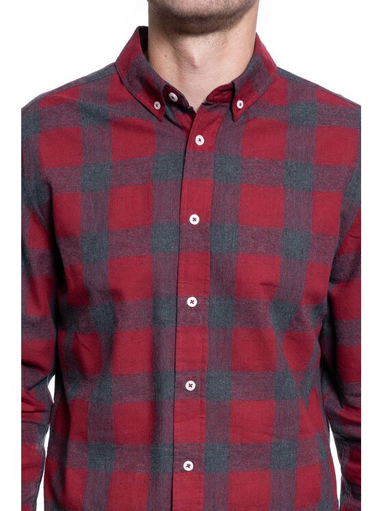 Mustang Mustang Camicia CASPER MG FLANNEL Rosso Regular Fit