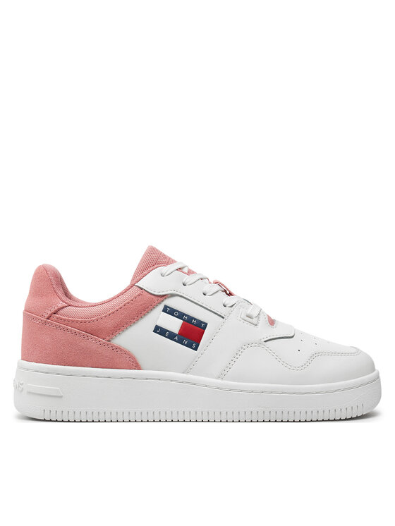 Tommy Jeans Snīkeri Tjw Retro Basket Mix Media EN0EN02653 Rozā