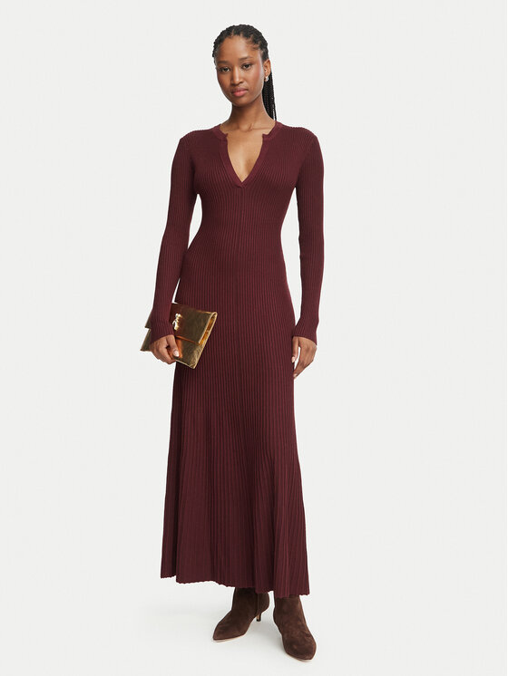 Bardot Bardot Strickkleid Rochie 60002DB Dunkelrot A-Line Fit