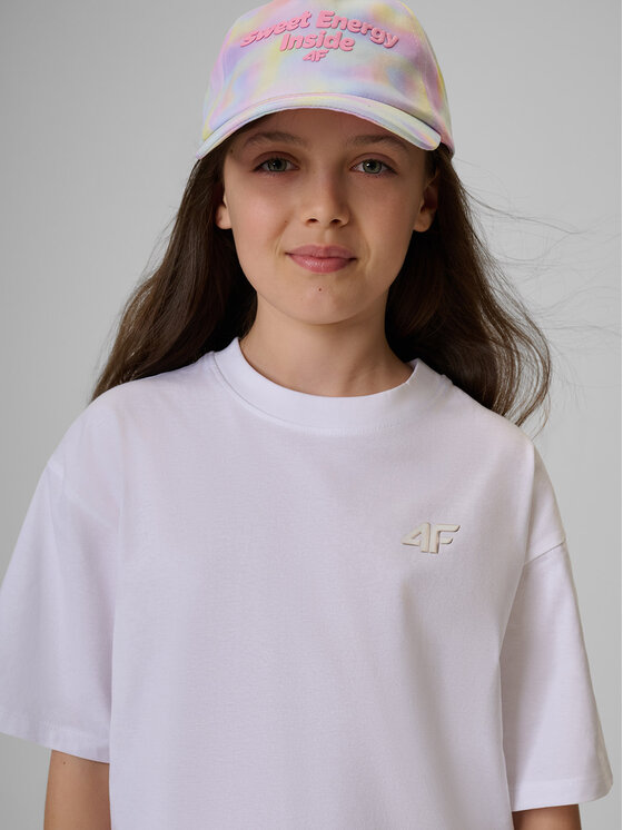 4F 4F T-Shirt SUMMER SPLASH Biały Loose Fit