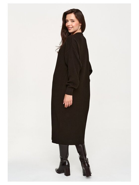 Makadamia Makadamia Sweter S180 Brązowy Loose Fit