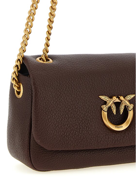 PINKO PINKO Torebka Brown Lamb Leather Shoulder Brązowy