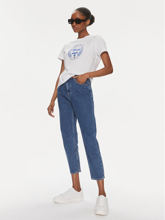 Tommy Jeans Tommy Jeans Tričko Prep Luxe DW0DW17835 Biela Regular Fit