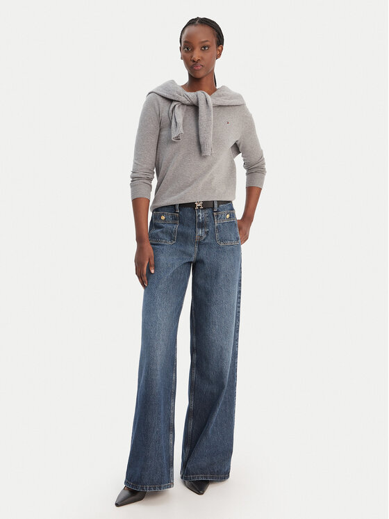 Tommy Hilfiger Tommy Hilfiger Sveter WW0WW44984 Sivá Regular Fit