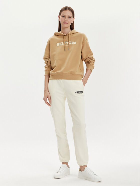 Tommy Hilfiger Tommy Hilfiger Μπλούζα Monotype Flock WW0WW41236 Μπεζ Relaxed Fit