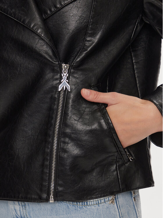 Patrizia Pepe Patrizia Pepe Geacă din imitație de piele 8O0101/E044-K103 Negru Regular Fit