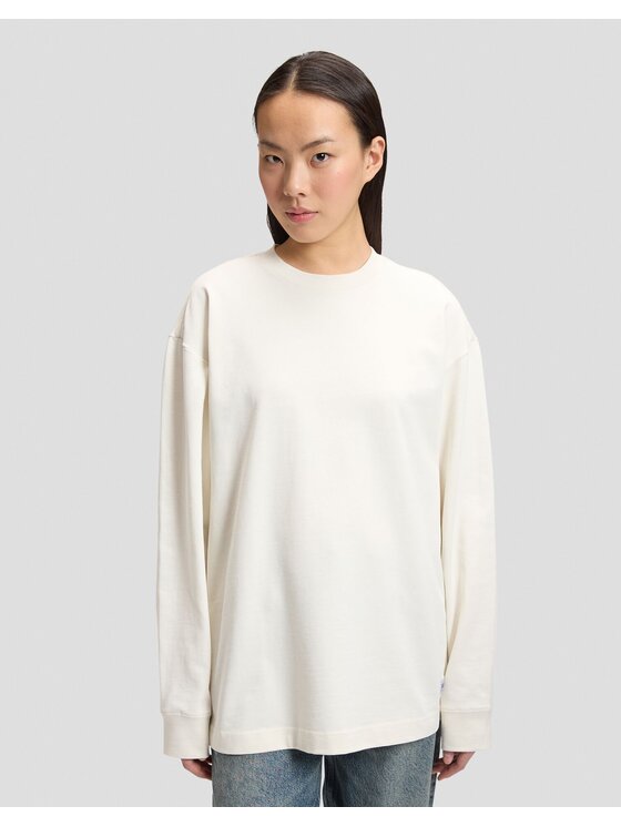 Lee Lee T-Shirt WORKWEAR LS BOXY HEAVY T Biały Relaxed Fit