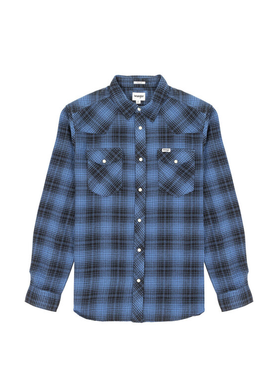 Wrangler Wrangler Camicia LS WESTERN SHIRT Blu Regular Fit