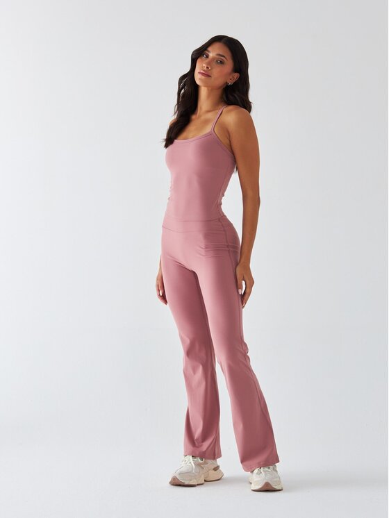BeShaped BeShaped Legginsy Dzwony - Morning Dew Różowy Shaping Fit