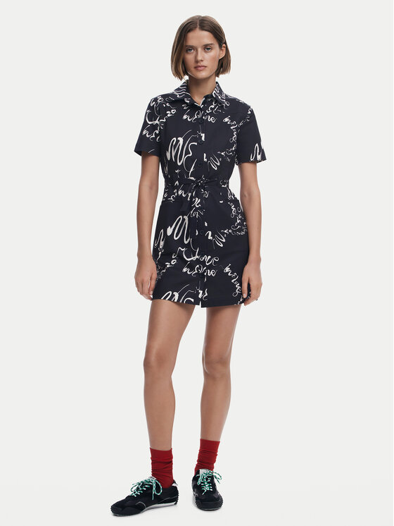 Desigual Desigual Haljina košulja 25SWVW38 Crna Regular Fit