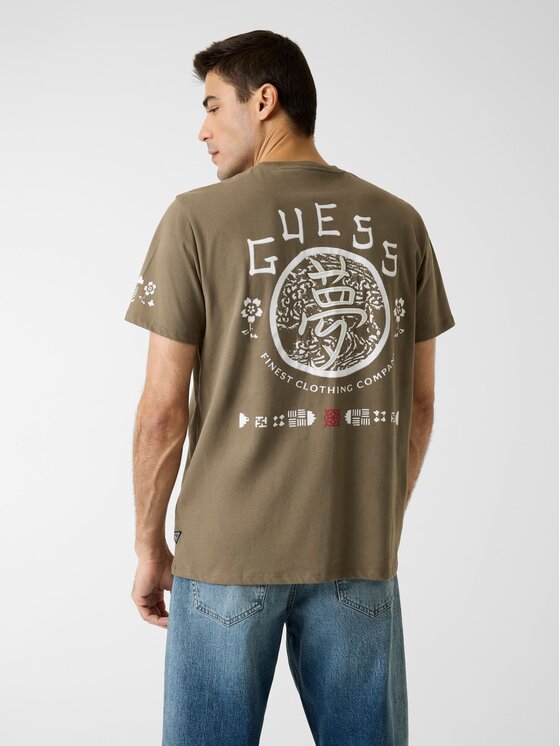 Guess Guess T-Shirt 180518 Zielony Classic Fit