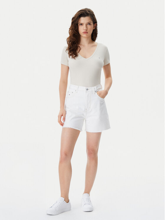 Tommy Jeans Tommy Jeans Tricou Essential DW0DW17385 Bej Slim Fit