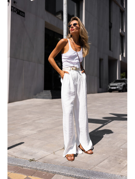 Hottie Hot Hottie Hot Spodnie materiałowe PAY Biały Oversize