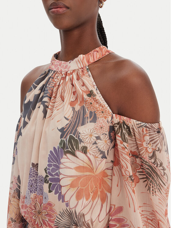 Guess Guess Kokteiļkleita W6GK05 W1577 Bēšs Regular Fit