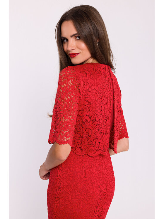 Stylove Stylove Košilové šaty S379 Červená Ladies Fit