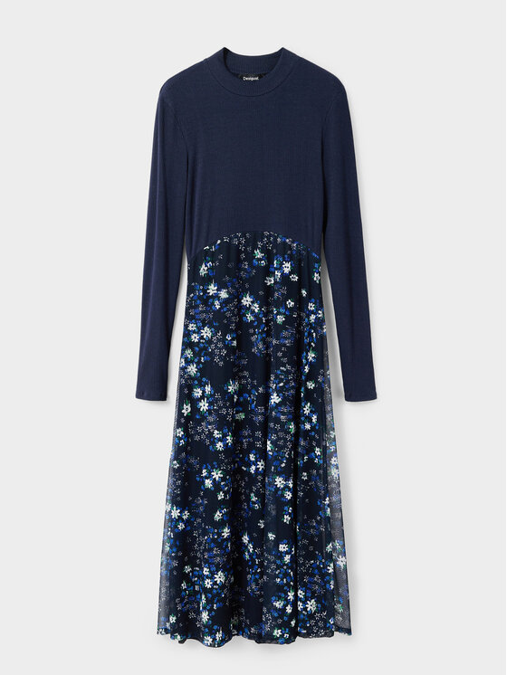 Desigual Desigual Kleid für den Alltag 23WWVK11 Blau Regular Fit