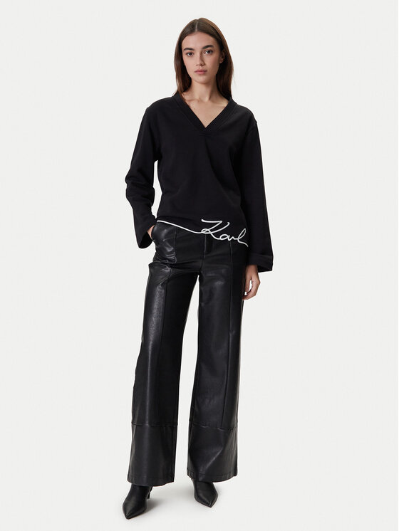 KARL LAGERFELD KARL LAGERFELD Pulóver A4W20040 Fekete Regular Fit