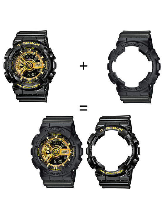 Casio Casio Zegarek SET GA-110GB-1AER + BEZEL 10358741 + PASEK 1046776 Czarny