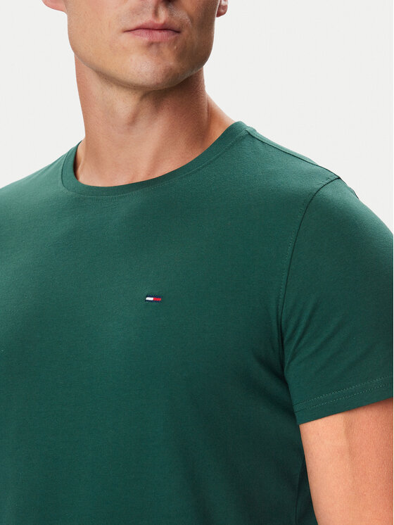 Tommy Jeans Tommy Jeans Marškinėliai DM0DM04411 Tamsiai žalia Slim Fit