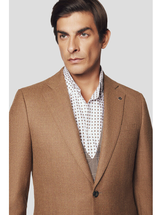 Lancerto Lancerto Marynarka Kelowna MA073224000006 Beżowy Slim Fit