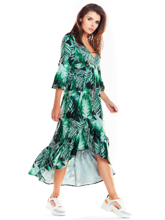 Awama Awama Vestito da giorno A322 Verde Basic Fit