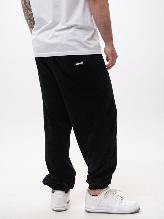 Jigga Wear Jigga Wear Spodnie materiałowe Spodnie Sztruksowe Męskie Czarne Jigga Wear Cord M Czarny Loose Fit