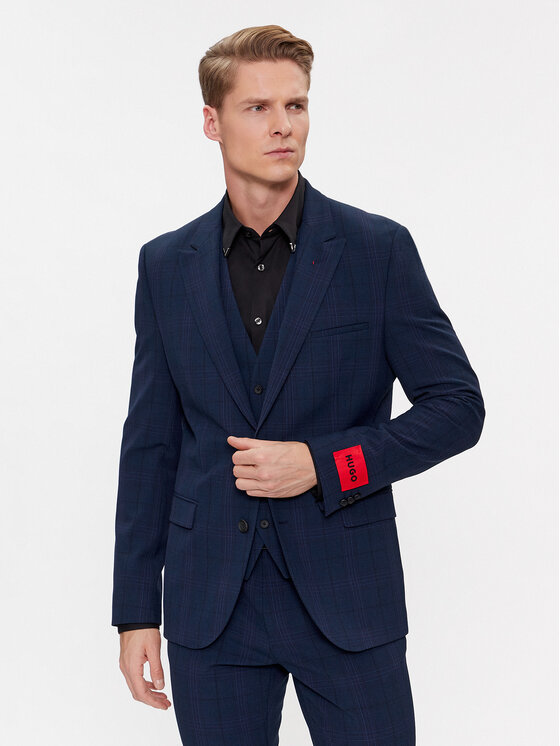 HUGO HUGO Kostiumas Arti/Hesten241V1X 50509450 Tamsiai mėlyna Extra Slim Fit