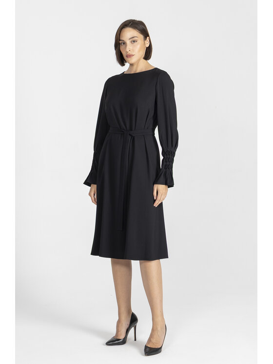Deni Cler Milano Deni Cler Milano Sukienka elegancka W-DC-3451-E5-C8-90-1 Czarny Regular Fit
