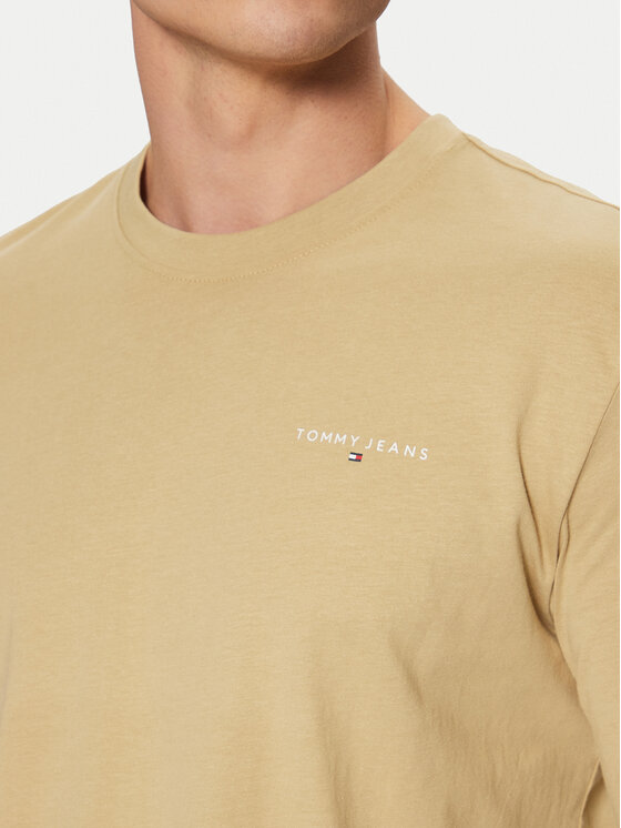 Tommy Jeans Tommy Jeans Majica dugih rukava Linear DM0DM21138 Bež Slim Fit