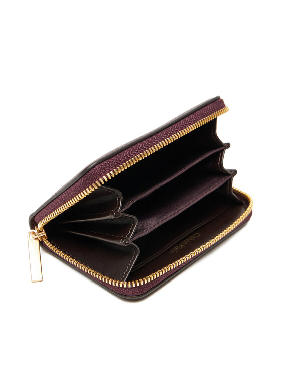 Calvin Klein Calvin Klein Portafoglio grande da donna Foil Logo Medium Zip Around LV04F1091G Bordeaux