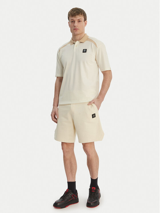 HUGO HUGO Medžiaginiai šortai Despen_RB 50559712 Écru Relaxed Fit
