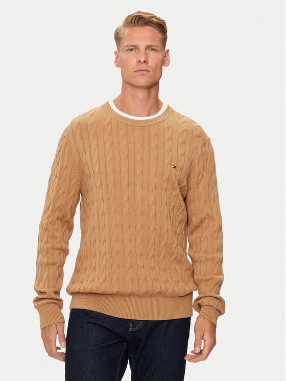 Férfi Sweater Tommy Hilfiger, Méret: XL, Bézs, MW0MW33132
